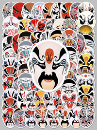 Chinese Opera Face Mask Stickers for DIY Decoration