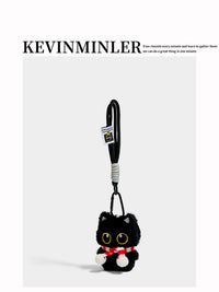 KEVINMINLER Cute Black Cat Plush Keychain Pendant Bag Charm Car Ornament Gift