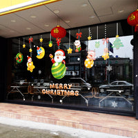 Christmas Window Clings Santa Claus Snowflake Decals Static Stickers for Holiday Decoration