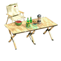 VSV Outdoor Portable Aluminum Roll-Up Camping Picnic Table with 2 Chairs