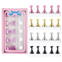 Acrylic Nail Practice Holder with Magnetic Chess Piece Display Stand