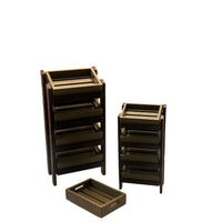 Miniature Dollhouse Kitchen Storage Rack with Four Trays