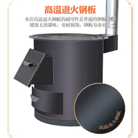Portable Wood-Burning Stove with Large Pot Cooktop for Outdoor Heating and Cooking