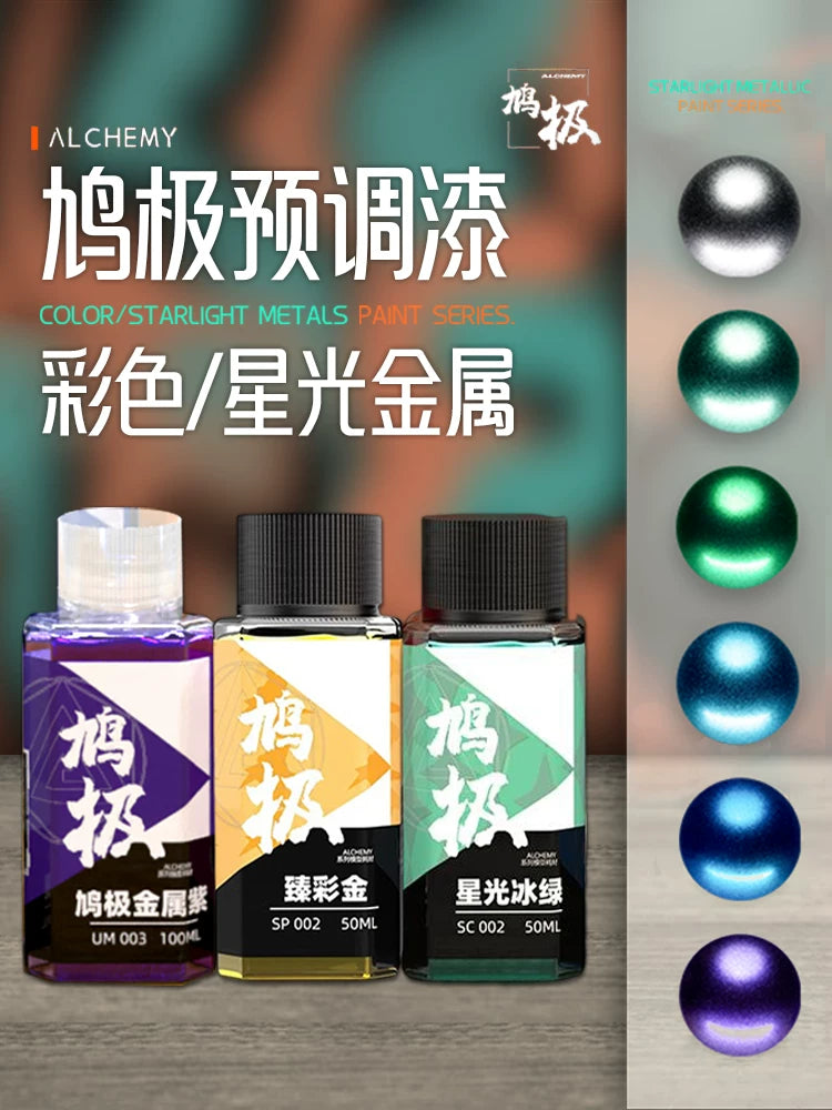 JIUJI Pre-thinned Oil-Based Paint for Gundam & Military Models - Metallic & Color Options