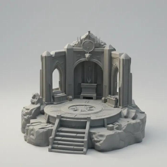 3D Printed Ancient Ruins Temple Aquarium Ornament