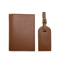 PU Leather Travel Passport Holder & Boarding Pass Wallet with Luggage Tag