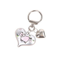 Frosted Acrylic Heart Keychain for Bags and Car Keys, Fashionable Korean-Japanese Style