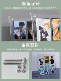 Magnetic Acrylic Photo Frame for Instax Mini Photos and Cards, Double-Sided Display Stand