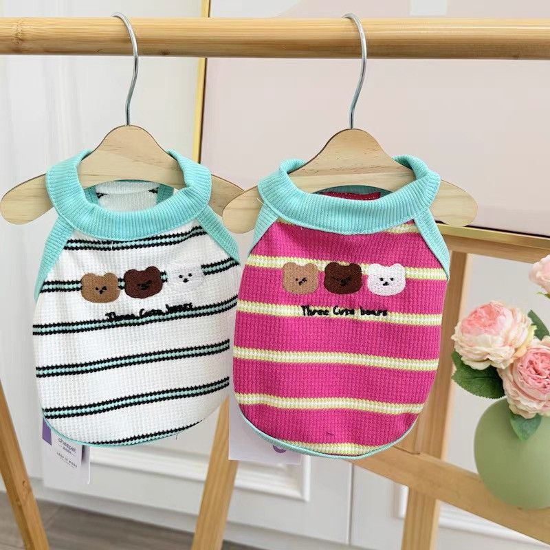 Striped Breathable Pet Vest for Small Dogs - Spring/Summer Apparel for Bichon, Teddy, Maltese
