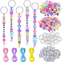 Fashion Woven Acrylic Letter Bead Bag Charm Keychain Phone Chain Accessory Set