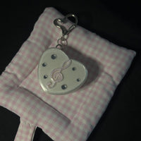 Heart-shaped Music Note Earphone Cable Organizer Keychain for Girls