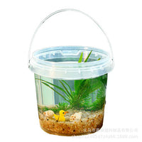 Thickened Clear Bucket with Lid and Handle for Fish, Turtle, and Outdoor Use