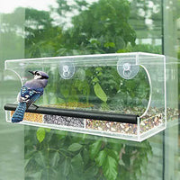 Acrylic Hanging Bird Feeder for Outdoor Garden and Balcony, Rainproof Wild Bird Food Dispenser