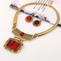 Vintage Geometric Resin Pendant Necklace for Women, Short Choker Style, Fashion Accessory