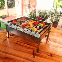 S9 Premium Stainless Steel Automatic Rotating BBQ Grill for Home Outdoor Electric Charcoal Roaster