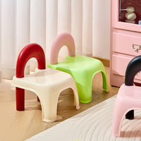 Dopamine Anti-Slip Thickened Plastic Stool with Ring Backrest for Kids and Home Use