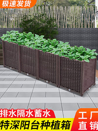Extra Deep Balcony Vegetable Planter Box Large Rectangular Plastic Garden Pot