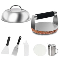 Outdoor Stainless Steel BBQ Tool Set Cooking Spatula Grill Spatula Pot Lid Cooking Burger BBQ Cookware Camping