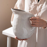 Wabi-Sabi Retro Ceramic Vase for Living Room Decor and Floral Arrangements