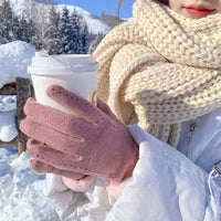 Winter Cashmere Lined Thermal Gloves for Outdoor Cycling, Windproof & Touchscreen Compatible