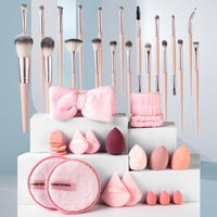 20/30 Pcs Makeup Brush Set Eyeshadow Powder Foundation Brushes Portable Travel Kit with Puffs