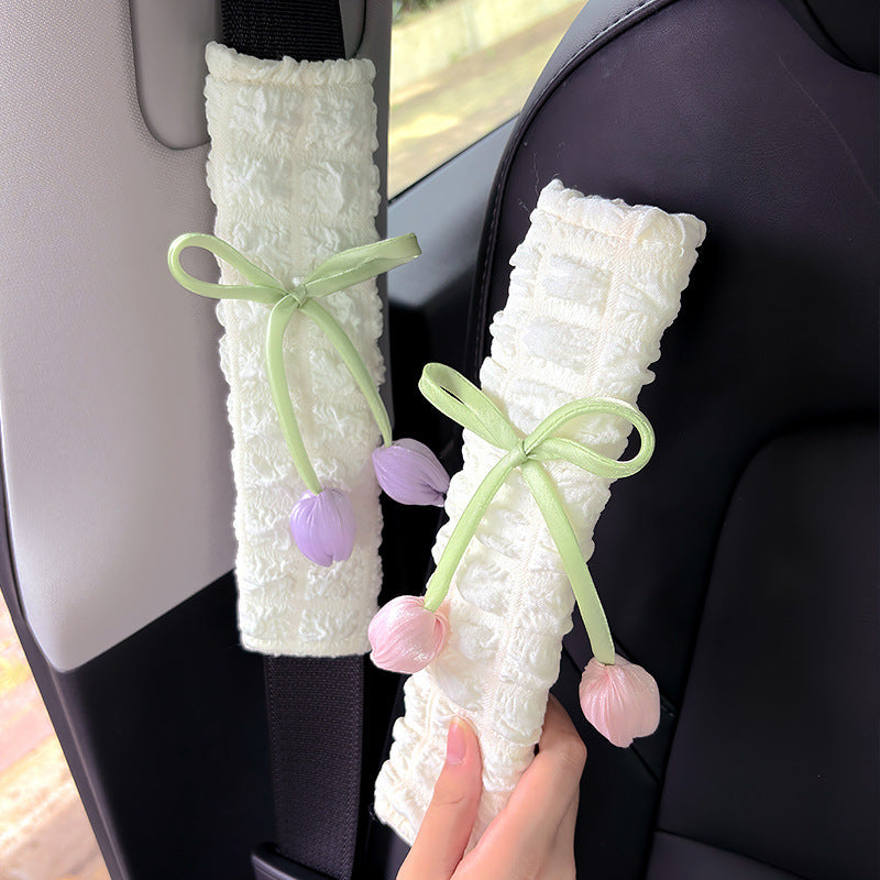 Tulip Car Seat Belt Shoulder Pad Cover for Kids & Adults, Anti-Chafe, All-Season
