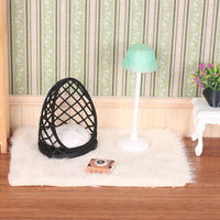 Dollhouse Miniature Furniture Set with Hollow Chair, Cushion, Floor Lamp, and Carpet Model for OB1 Scenes