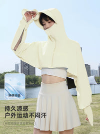 Women's UPF 50+ Ice Silk Sun Protection Cape Shawl for Outdoor UV Protection
