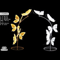 Luminous Butterfly Arch Wedding Backdrop Decoration Iron Art Festival Arch Stage Wedding Props