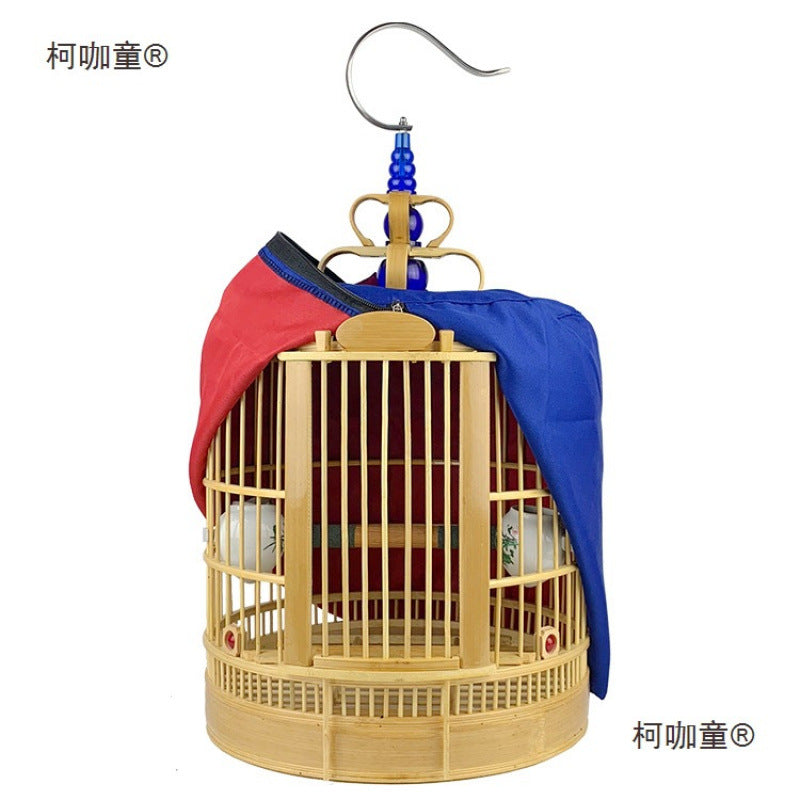 Handmade Sichuan Bamboo Bird Cage for Hwamei Birds, Traditional Design with Complete Accessories