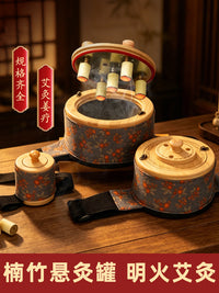 Wooden Moxibustion Box for Waist and Abdomen, Portable Home Use Moxa Therapy Device