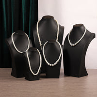 Black PU Leather Necklace Display Stand Mannequin Bust for Jewelry Pendants