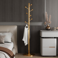 Stainless Steel Freestanding Garment Rack with Hooks for Bedroom and Living Room