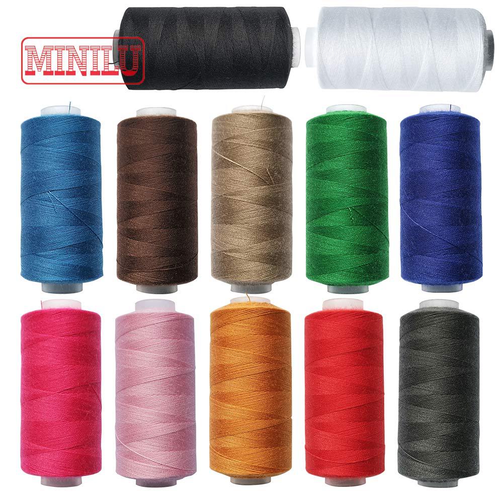 Polyester Sewing Thread Set, 500m Spools, 12-Color Assortment for Hand & Machine Sewing