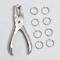 Mini Single Hole Puncher for Loose-Leaf Paper with Optional Metal Rings