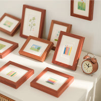 Mini Square Wooden Photo Frame with Custom Photo Print for Desktop Display