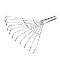 Stainless Steel Garden Rake for Leaves and Debris