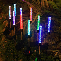 Outdoor Solar LED Reed Light Ground Plug Lawn Decoration Lamp Colorful Acrylic Bubble Stick Landscape Light