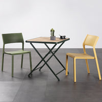 Outdoor Stackable Patio Dining Chair Waterproof Sun-Resistant for Garden Villa Terrace
