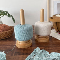 Wooden Yarn Holder for Knitting and Crocheting, Rotating Yarn Ball Dispenser, Desktop Thread Spool Storage Stand