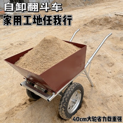 Heavy-Duty Dual Wheel Wheelbarrow for Garden, Farm, and Construction