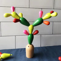 Montessori Cactus Stacking Blocks for Toddlers, Educational Interlocking Balance Toy for Early Learning