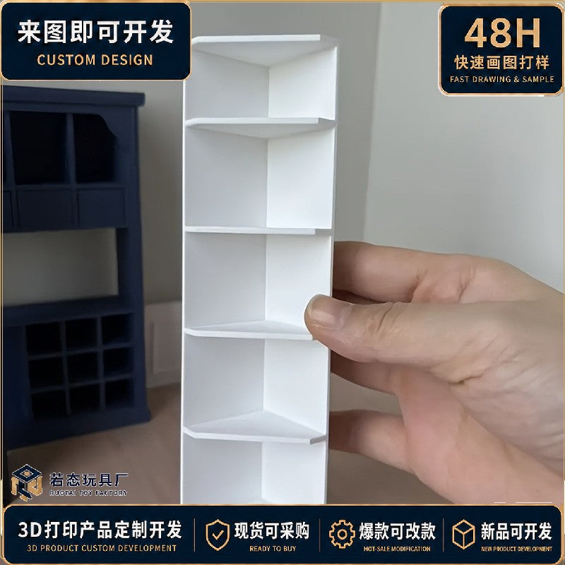 Miniature 3D Printed Corner Cabinet Dollhouse Furniture European Style