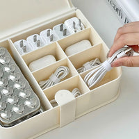 Cable Management Box with Lid for Phone Charger Power Cords Desktop Organizer