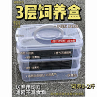 Insect Breeding Box with Double-Layer Sifting Net for Mealworms and Silkworms, Breathable Feces Separation Container