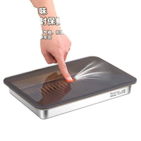 304 Stainless Steel Dumpling Storage Tray with Lid for Refrigerator Freezer