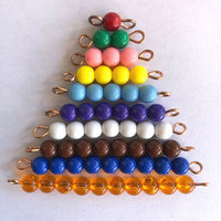 Montessori Wooden Bead Stair and Colored Bead Set for Early Math Education