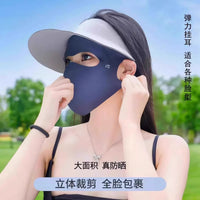 Women's Summer Ice Silk Sun Protection Face Mask for Running, UV Protection Full Face Cover