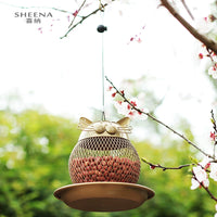 Lucky Cat Outdoor Hanging Bird Feeder for Garden and Balcony