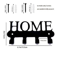 Decorative Metal Wall-Mounted Key Holder with Hooks for Home Entryway Organization